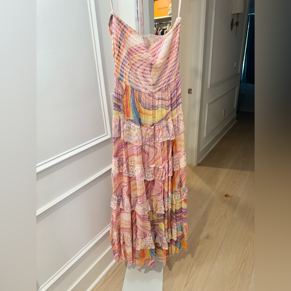 Rococo Sand Multicolor Strapless Dress - Size Large - Picture 6 of 9